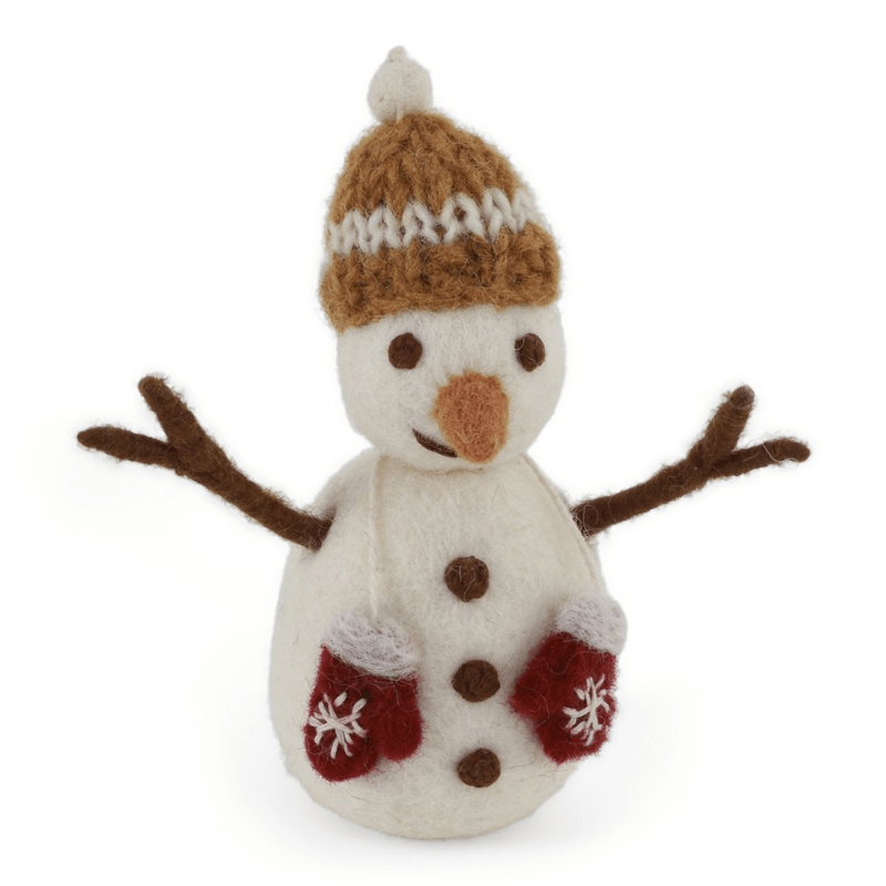 Snowman with Hat and Mittens Christmas Ornament by Én Gry &amp; Sif - Maude Kids Decor