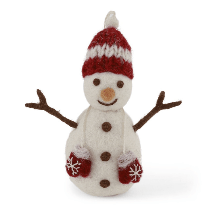 Snowman with Hat and Mittens Christmas Ornament by Én Gry &amp; Sif - Maude Kids Decor