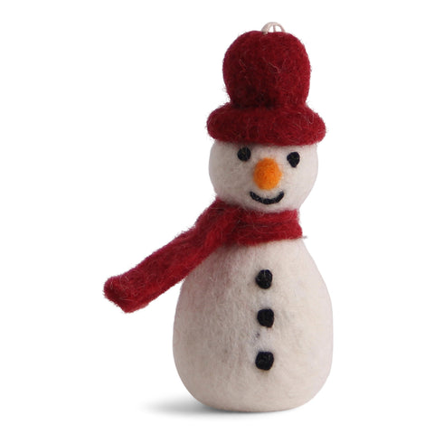 Snowman with Scarf Christmas Ornament | Red by Én Gry & Sif - Maude Kids Decor