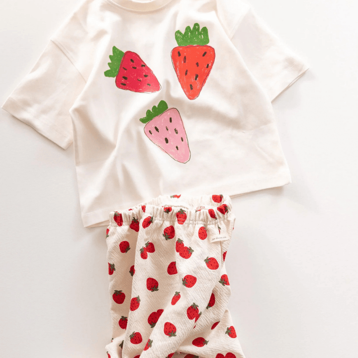 Strawberries Tee by Pigeon Said Please - Maude Kids Decor