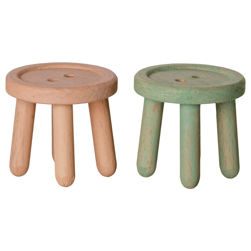 Table and Stool Set, Mouse Light Rose/Light Mint by Maileg - Maude Kids Decor