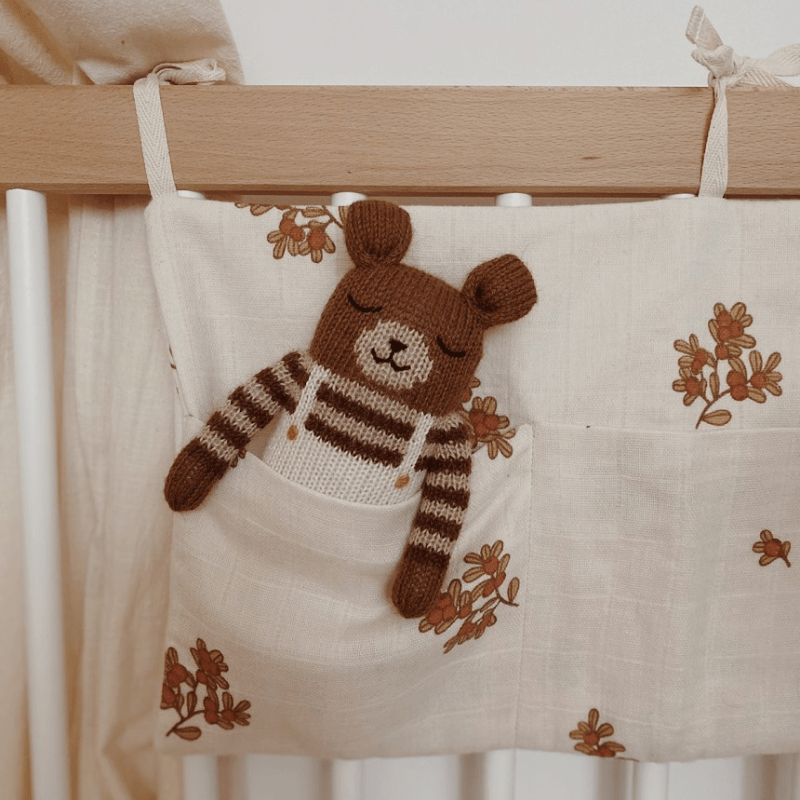 Teddy Alpaca Knit Toy | Ecru Overalls by Main Sauvage - Maude Kids Decor