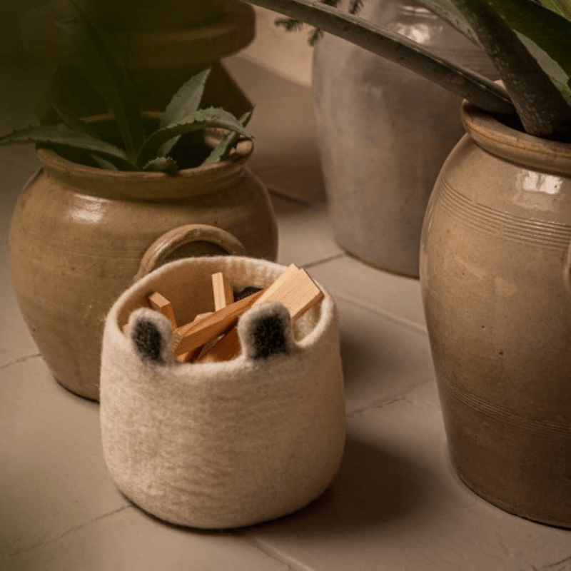 Teddy Pasu Felt Basket by Muskhane - Maude Kids Decor