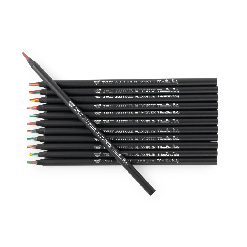 Tout Autour du Monde | 12 Multi - Coloured Pencils and Cards by Moulin Roty - Maude Kids Decor