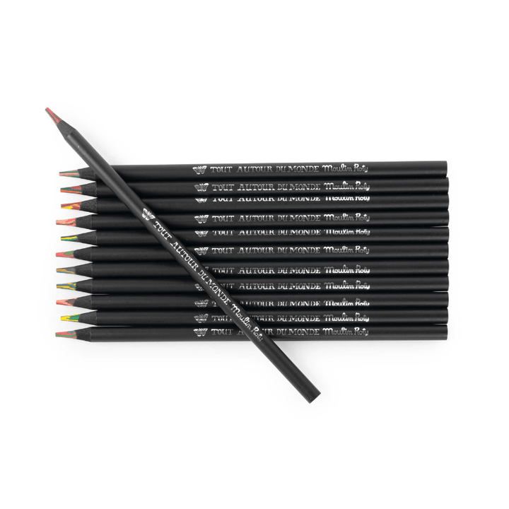 Tout Autour du Monde | 12 Multi - Coloured Pencils and Cards by Moulin Roty - Maude Kids Decor