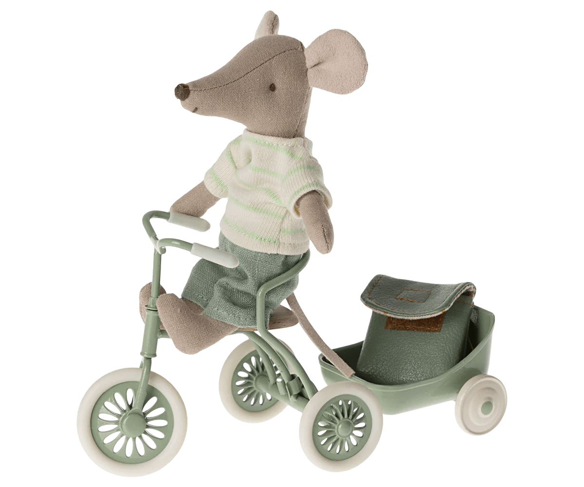 Tricycle Mouse, Big Brother with Bag by Maileg - Maude Kids Decor
