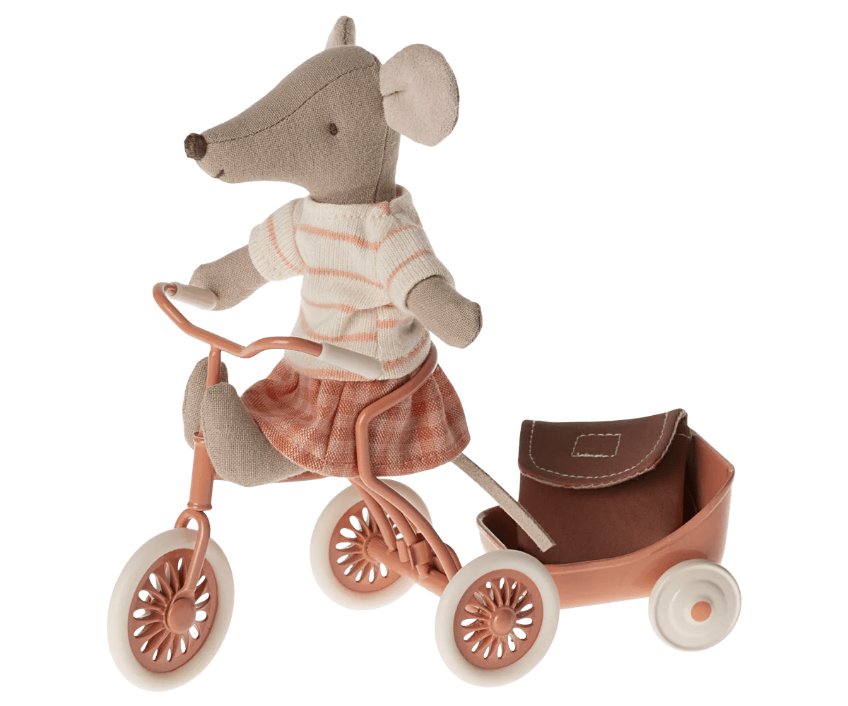 Tricycle Mouse, Big Sister with Bag by Maileg - Maude Kids Decor