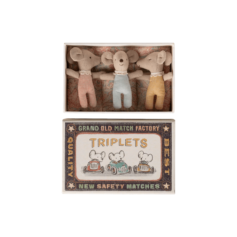 Triplets, Baby Mice in Matchbox by Maileg - Maude Kids Decor