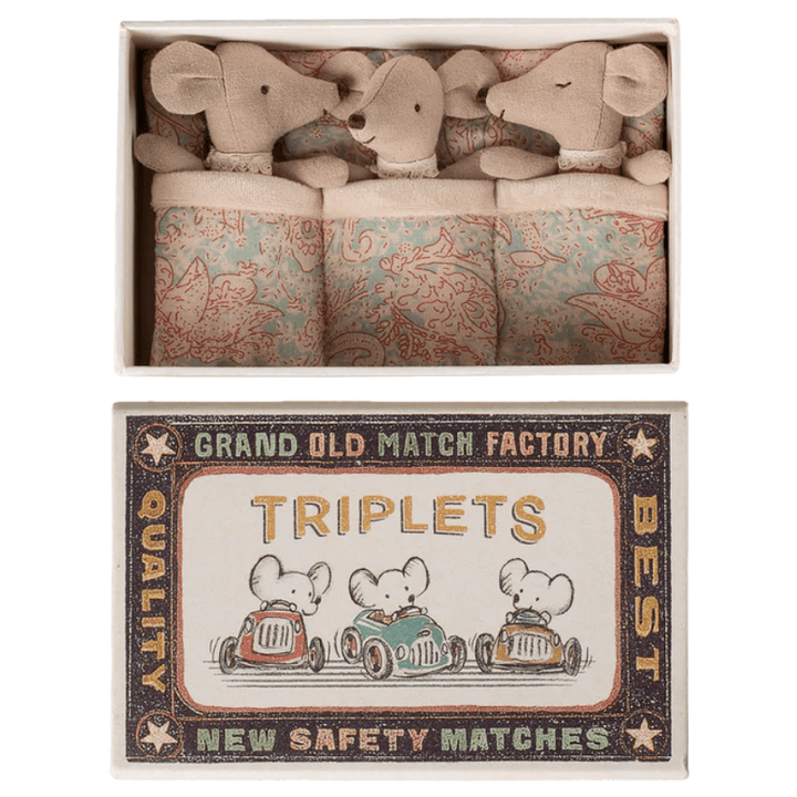 Triplets, Baby Mice in Matchbox by Maileg - Maude Kids Decor