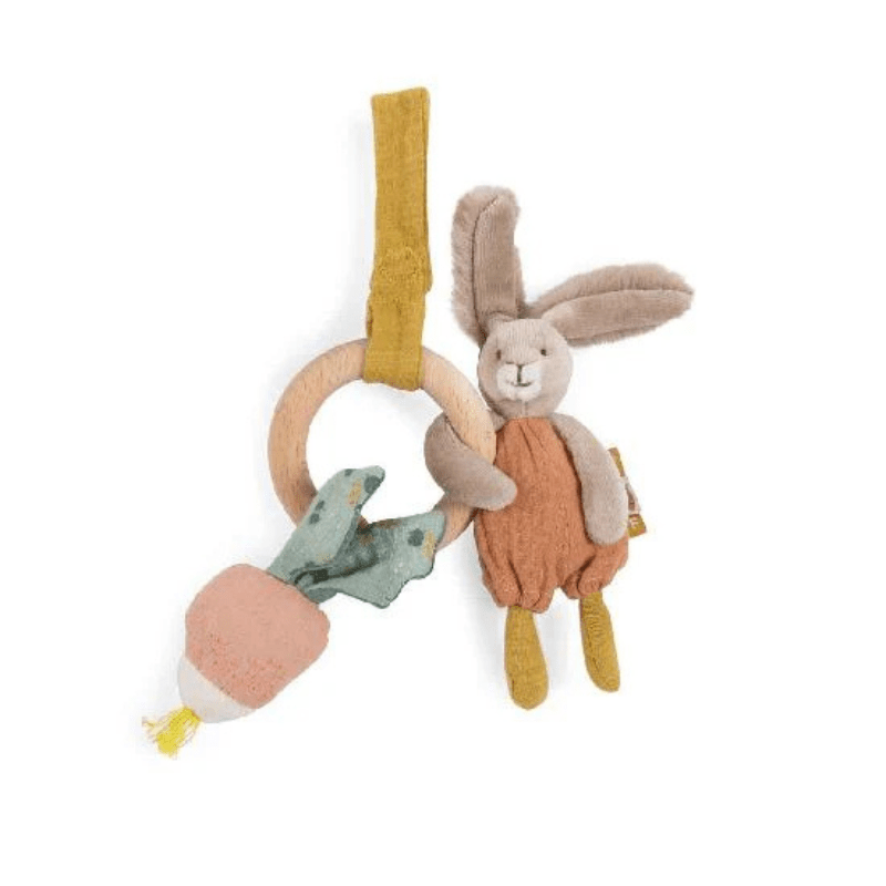 Trois Petits Lapins | Rabbit Wooden Ring Rattle by Moulin Roty - Maude Kids Decor