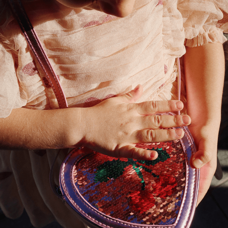 Tut Heart Sequin Shoulder Bag | Rose by Konges Sløjd - Maude Kids Decor