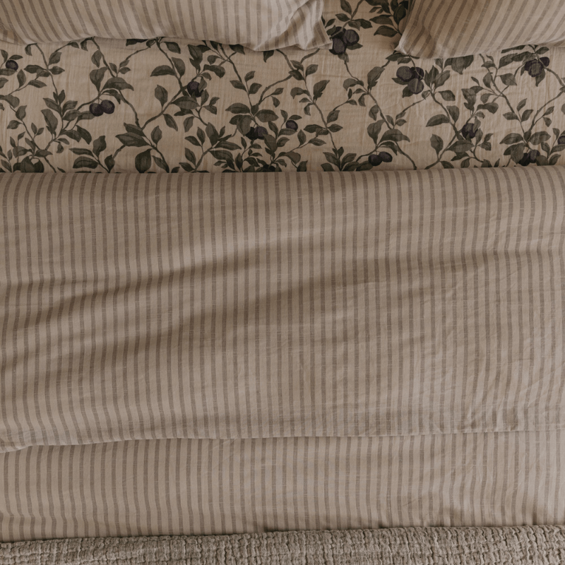 Twin Duvet Cover | Stripe Mauve by Garbo &amp; Friends - Maude Kids Decor