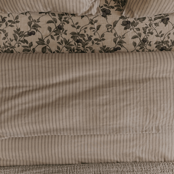 Twin Duvet Cover | Stripe Mauve by Garbo &amp; Friends - Maude Kids Decor