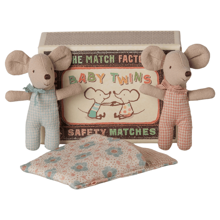 Twins, Baby Mice | Checker in Matchbox by Maileg - Maude Kids Decor