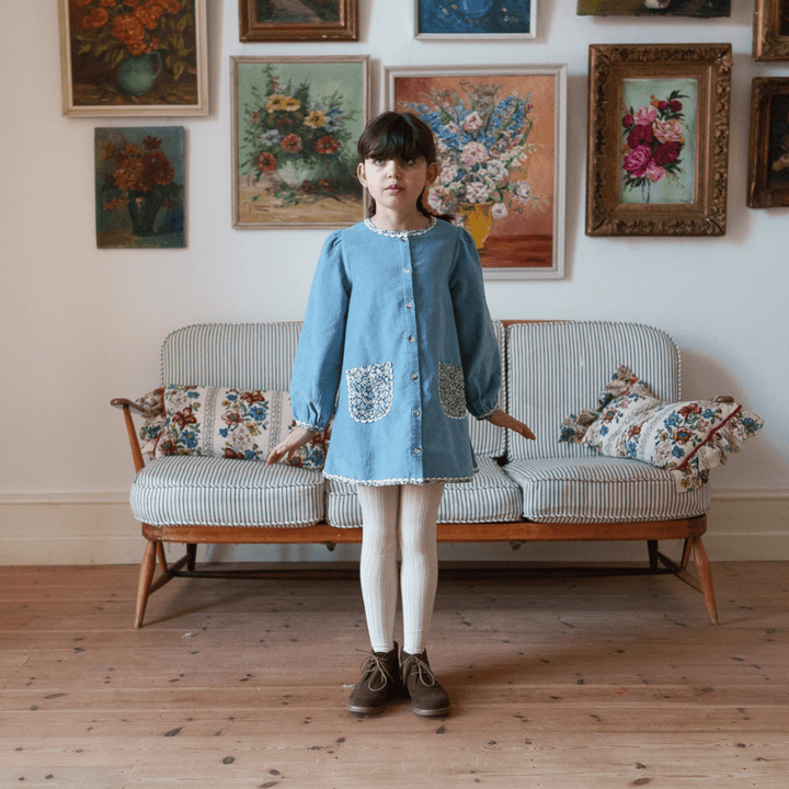 Velvet Jules Dress | Eggshell by Little Cotton Clothes - Maude Kids Decor
