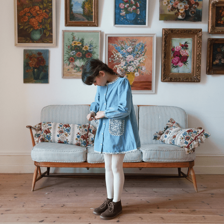 Velvet Jules Dress | Eggshell by Little Cotton Clothes - Maude Kids Decor