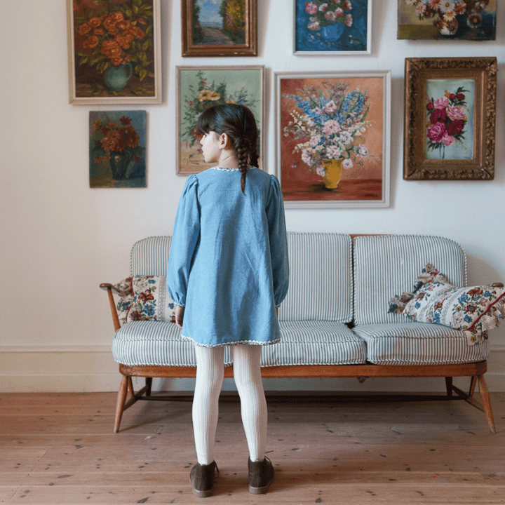 Velvet Jules Dress | Eggshell by Little Cotton Clothes - Maude Kids Decor