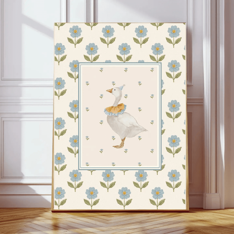 Vintage Goose Nursery Farmhouse Art Print by Kumo Art Prints - Maude Kids Decor