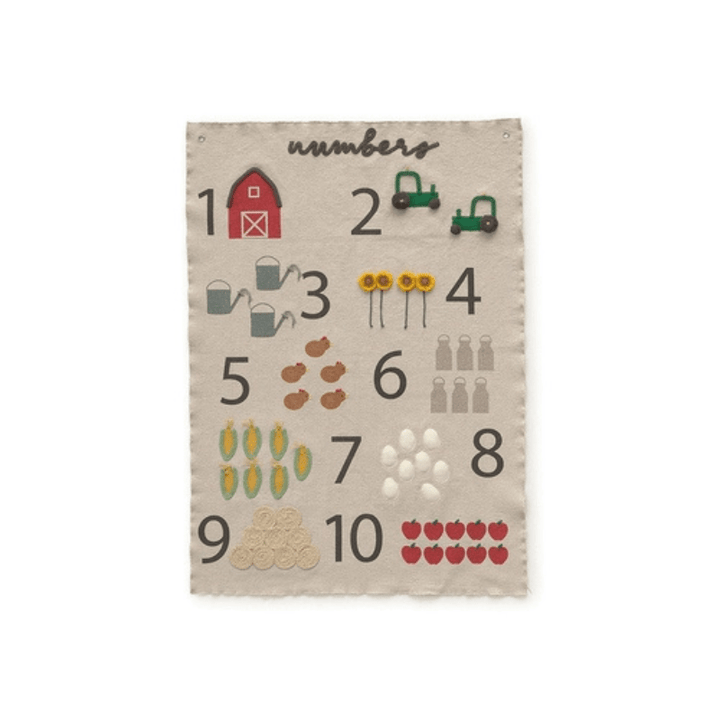 Wall Hanger Farm Numbers by Lorena Canals - Maude Kids Decor