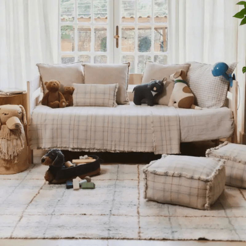 Washable Rug Tartan | Blue Sage by Lorena Canals - Maude Kids Decor