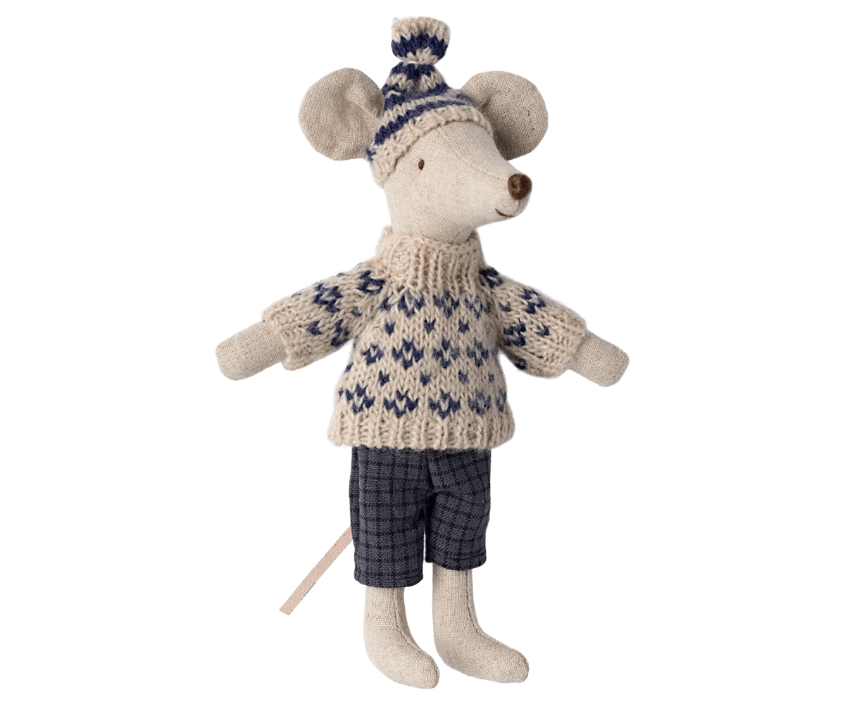 Winter Mouse with Ski Set by Maileg - Maude Kids Decor