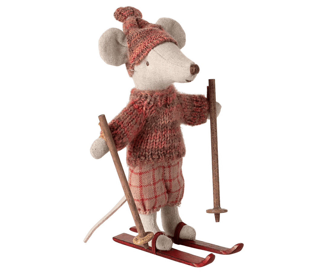 Winter Mouse with Ski Set by Maileg - Maude Kids Decor