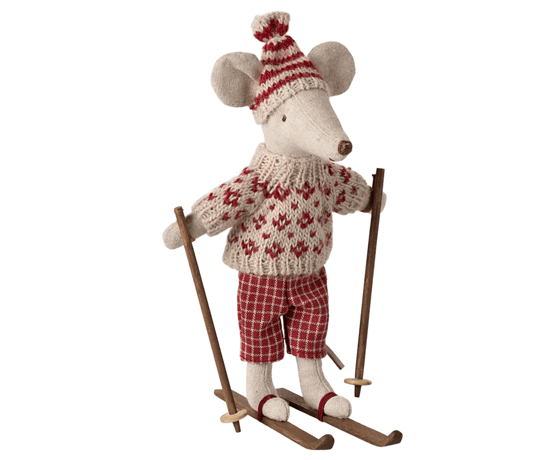 Winter Mouse with Ski Set by Maileg - Maude Kids Decor