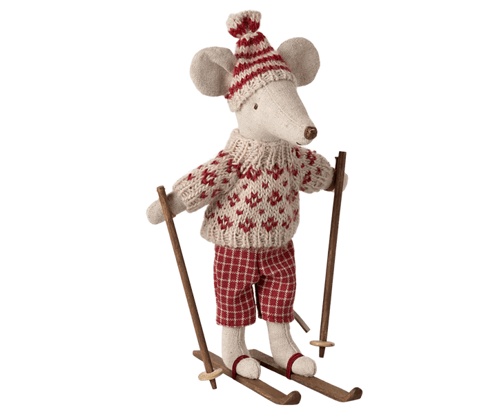 Winter Mouse with Ski Set by Maileg - Maude Kids Decor