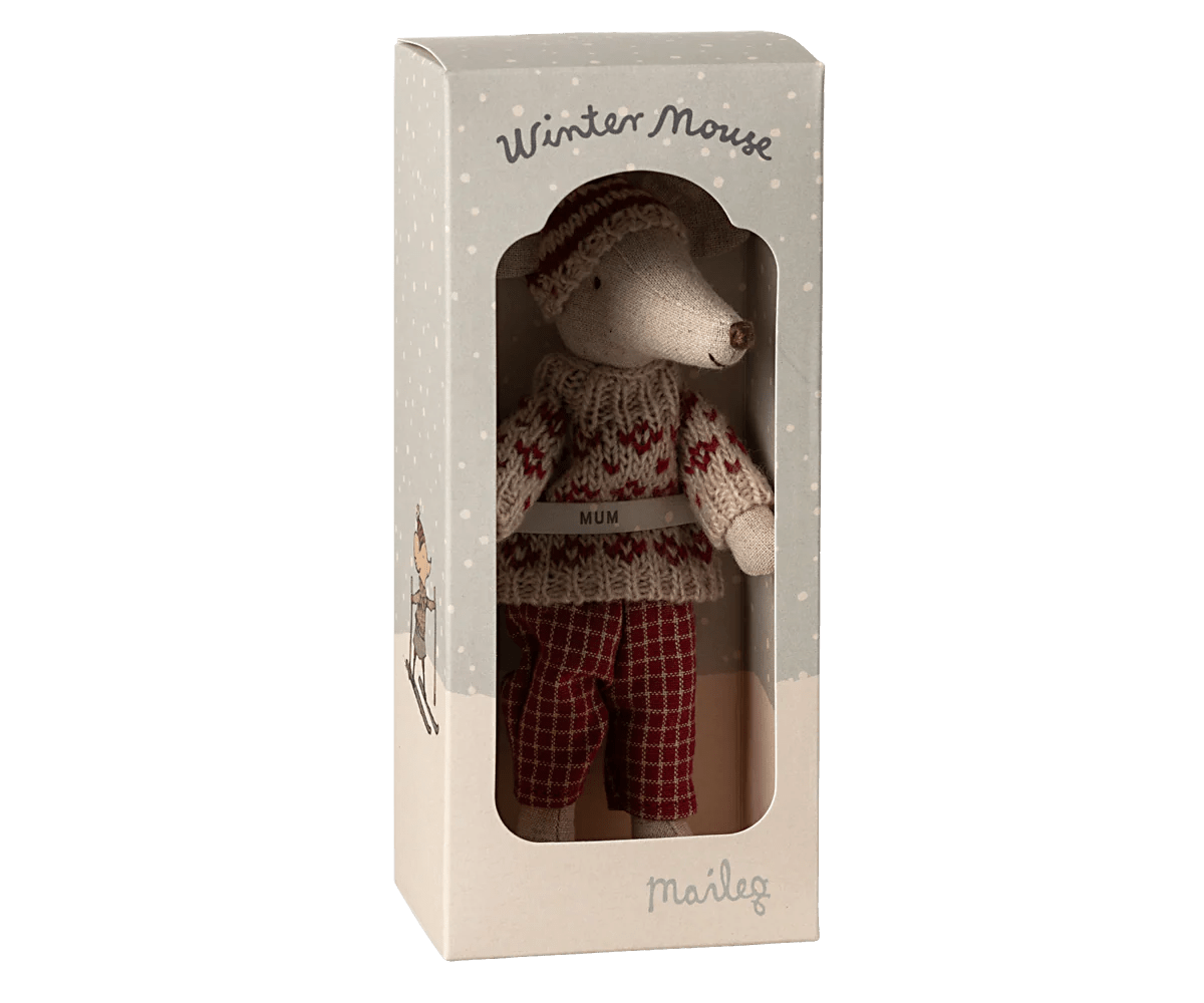 Winter Mouse with Ski Set by Maileg - Maude Kids Decor