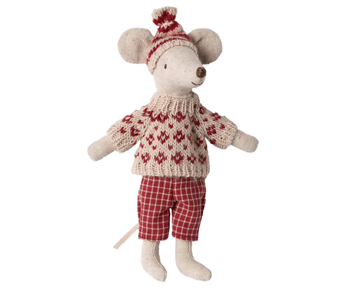 Winter Mouse with Ski Set by Maileg - Maude Kids Decor