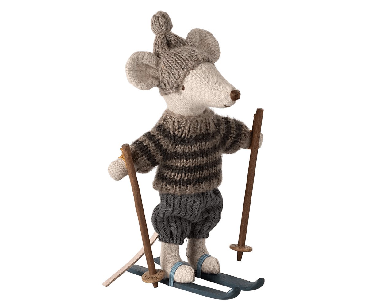 Winter Mouse with Ski Set by Maileg - Maude Kids Decor