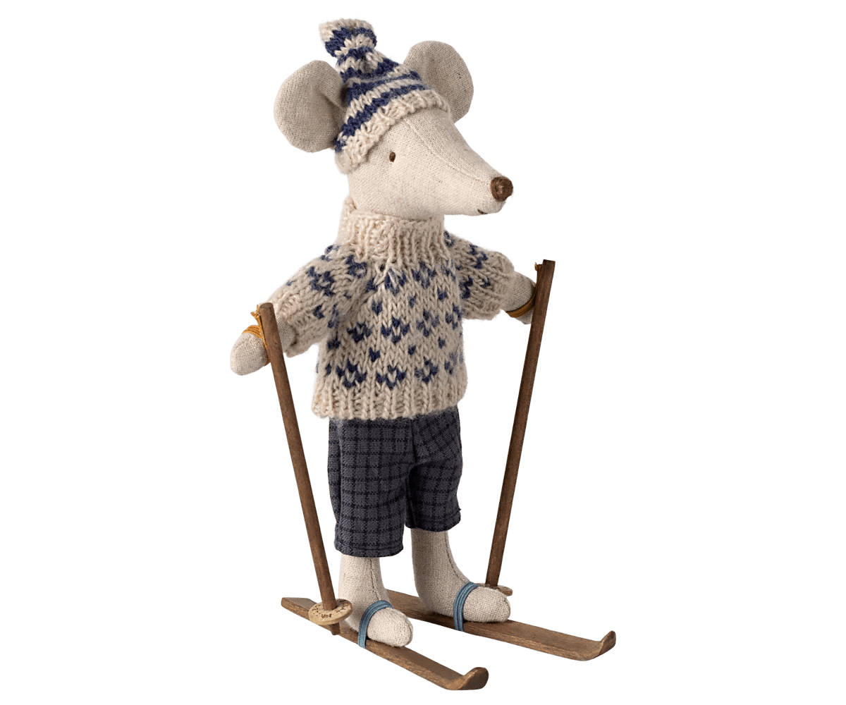 Winter Mouse with Ski Set by Maileg - Maude Kids Decor