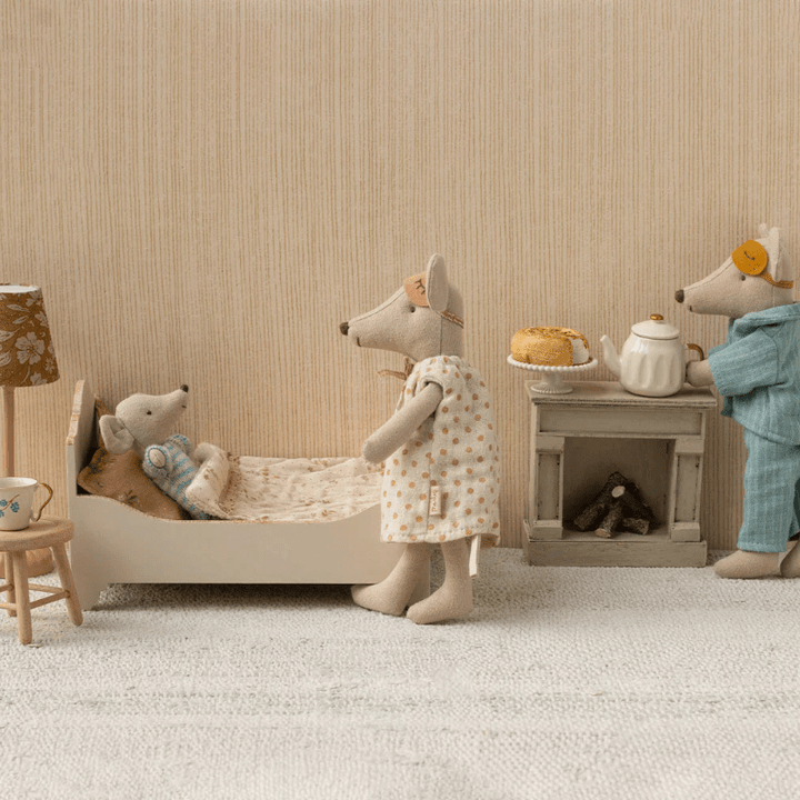 Wooden Bed, Mouse | Off White by Maileg - Maude Kids Decor