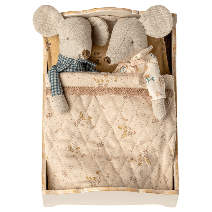 Wooden Bed, Mouse | Off White by Maileg - Maude Kids Decor
