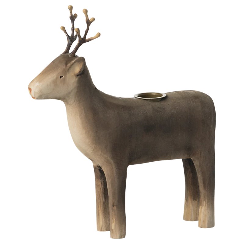 Wooden Candle Holder | Reindeer by Maileg - Maude Kids Decor