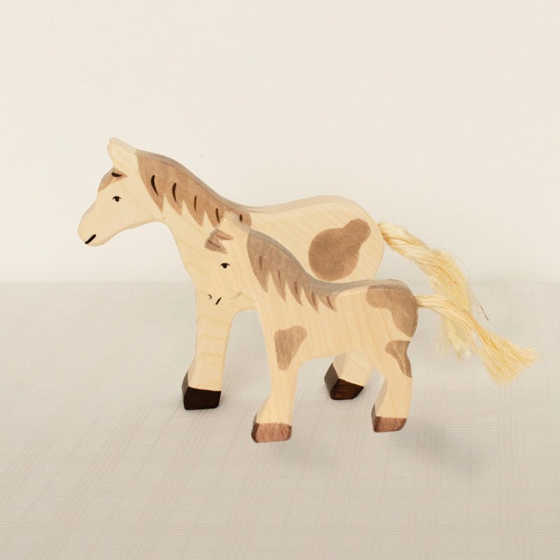 Wooden Foal Figurine | Dappled Standing by Holztiger - Maude Kids Decor