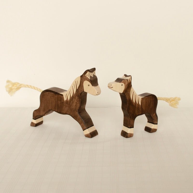 Wooden Foal Figurine | Dark Brown Standing by Holztiger - Maude Kids Decor