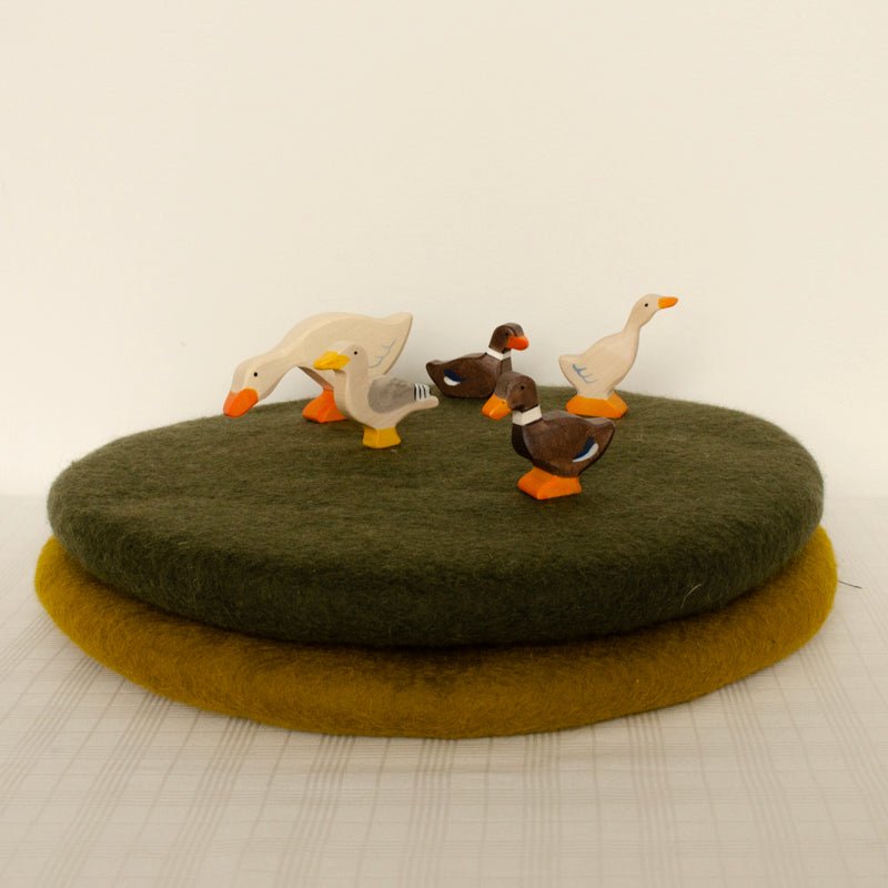 Wooden Goose Figurine | Feeding by Holztiger - Maude Kids Decor
