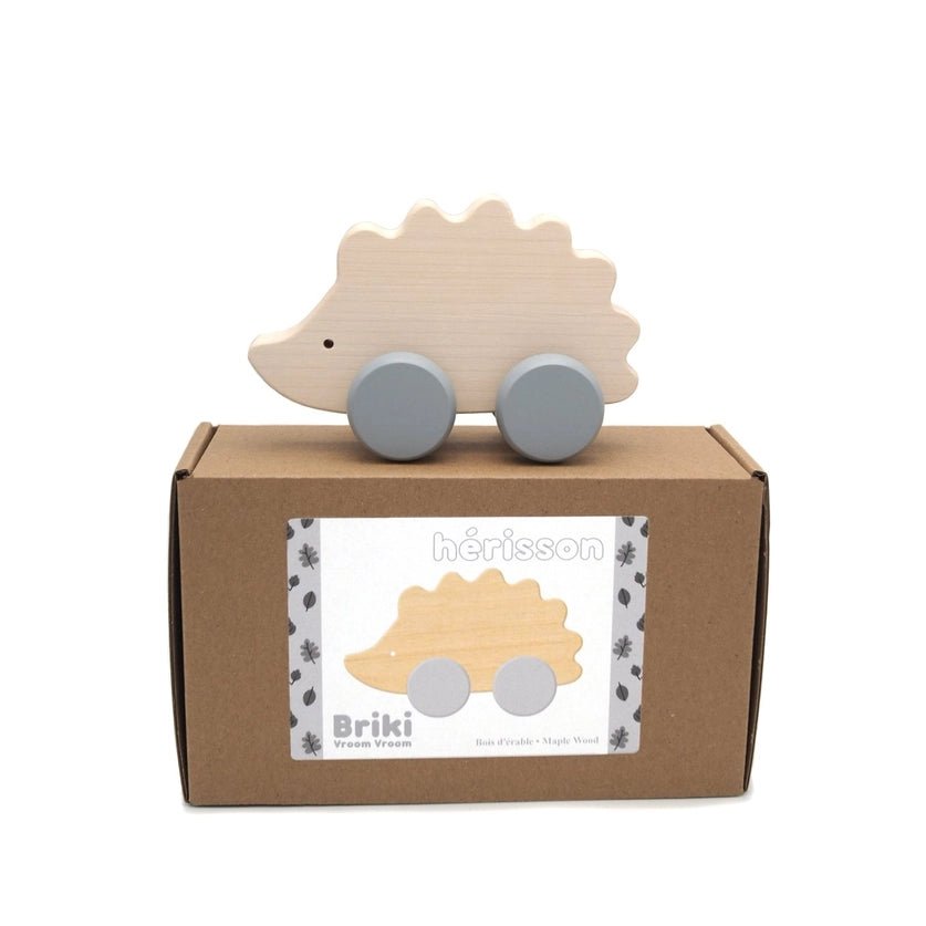 Wooden Hedgehog Rolling Toy by Briki Vroom Vroom - Maude Kids Decor