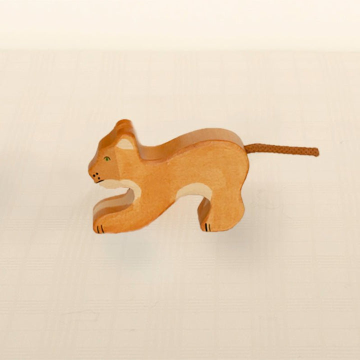 Wooden Lion Figurine | Small Playing by Holztiger - Maude Kids Decor