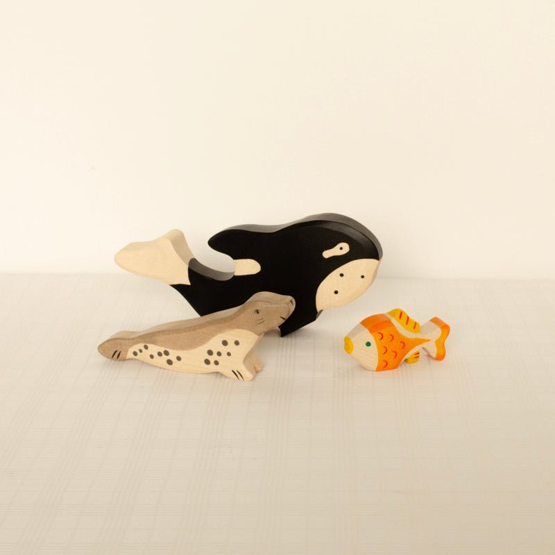 Wooden Orca Whale Figurine by Holztiger - Maude Kids Decor