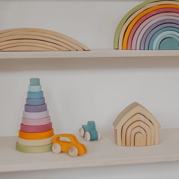 Wooden Slimline Cars (5pcs) by Grimms Spiel und Holz Design - Maude Kids Decor