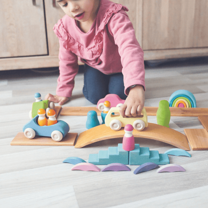 Wooden Slimline Cars (5pcs) by Grimms Spiel und Holz Design - Maude Kids Decor