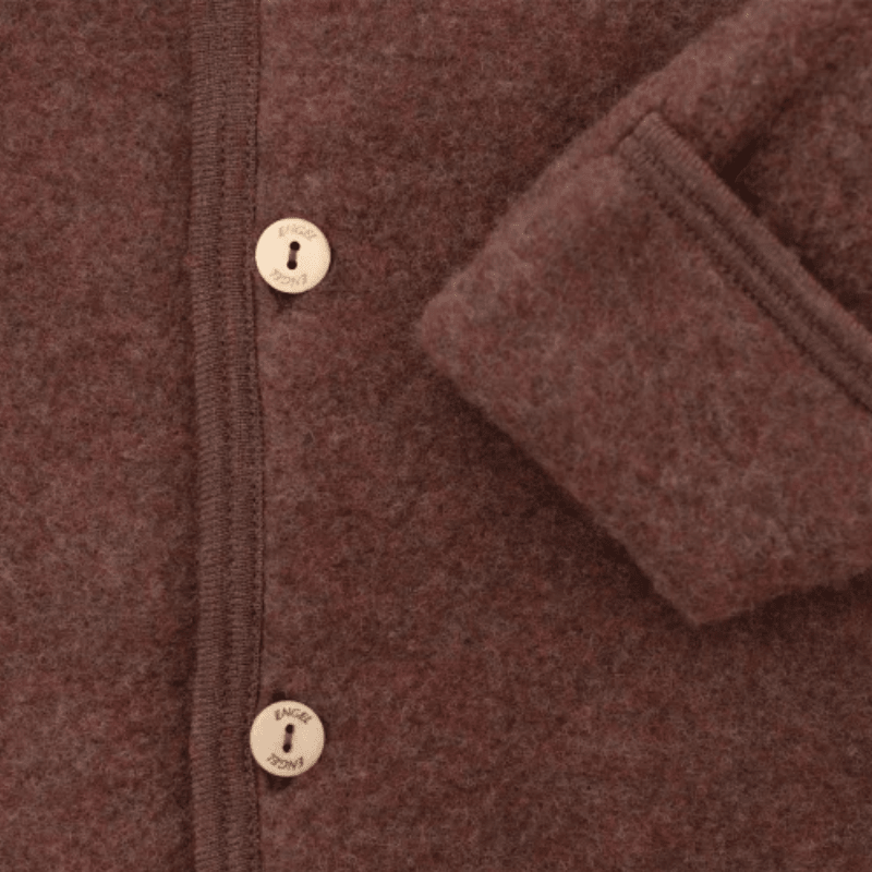 Wool Hooded Baby Overall With Buttons and Cuffs, IVN Best | Cinnamon Mélange by Engel Natur - Maude Kids Decor