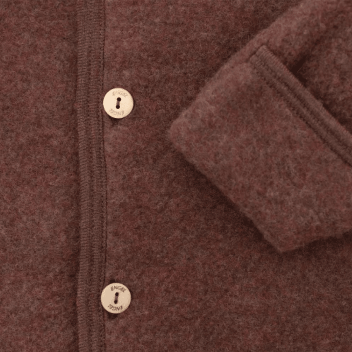 Wool Hooded Baby Overall With Buttons and Cuffs, IVN Best | Cinnamon Mélange by Engel Natur - Maude Kids Decor