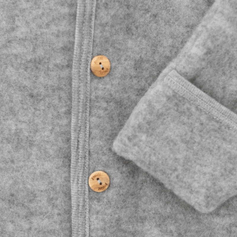Wool Hooded Baby Overall With Buttons and Cuffs, IVN Best | Light Grey Mélange by Engel Natur - Maude Kids Decor