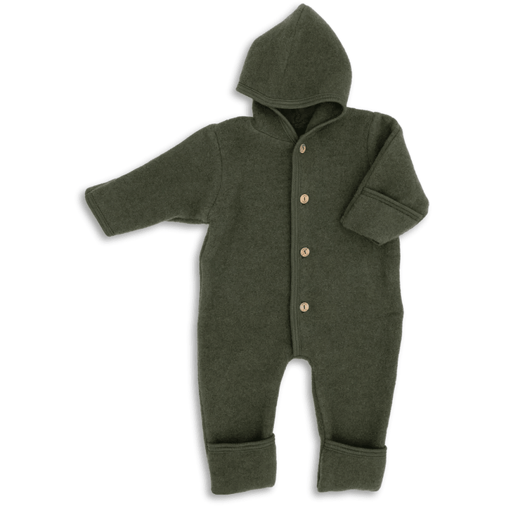 Wool Hooded Baby Overall With Buttons and Cuffs, IVN Best | Reed Mélange by Engel Natur - Maude Kids Decor