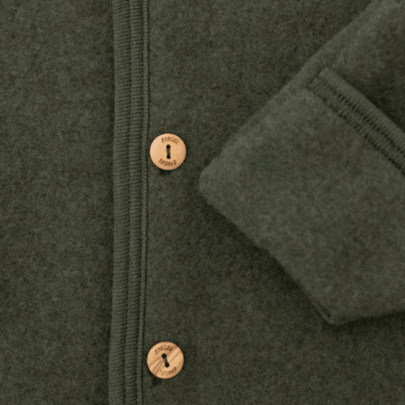 Wool Hooded Baby Overall With Buttons and Cuffs, IVN Best | Reed Mélange by Engel Natur - Maude Kids Decor