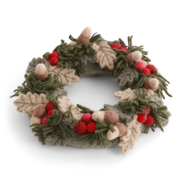 Wreath with Red Berries, Leaves and Acorns by Én Gry &amp; Sif - Maude Kids Decor
