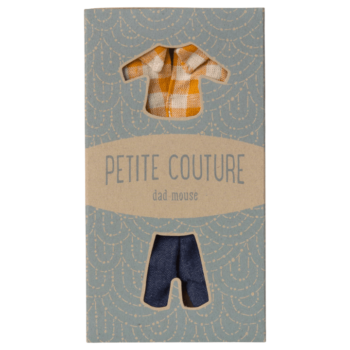 Yellow Checked Shirt and Pants for Dad Mouse by Maileg - Maude Kids Decor